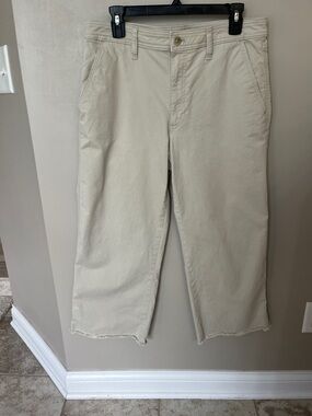 Banana Republic Cropped Ankle Pants in Light Beige